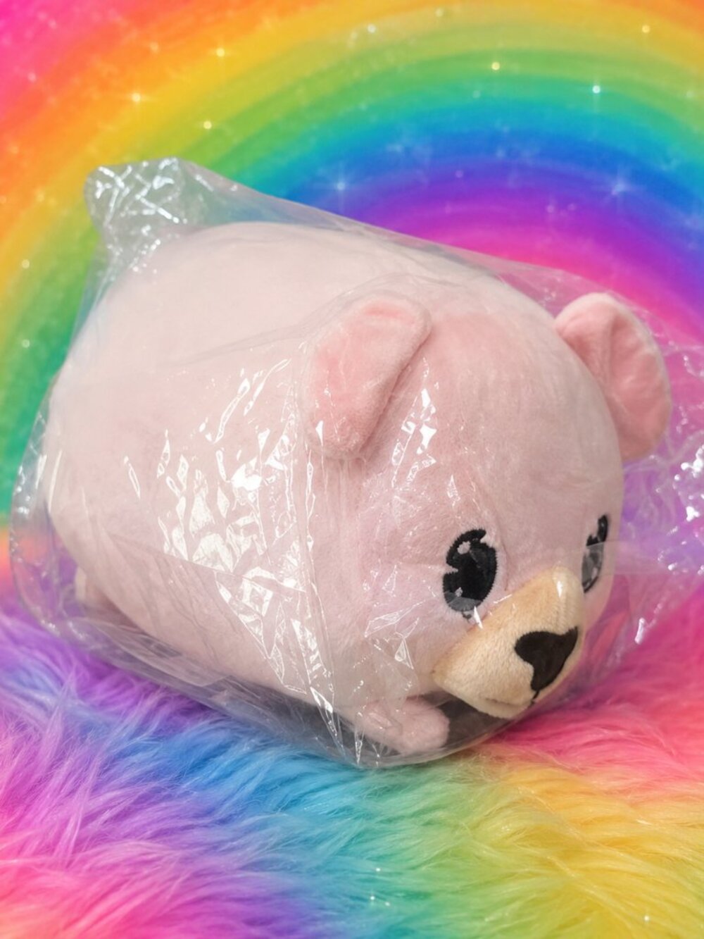 New Emoji Dog Plush Pink Cylinder Amusing Asterisk Butt Asian MSRP $250 Sealed